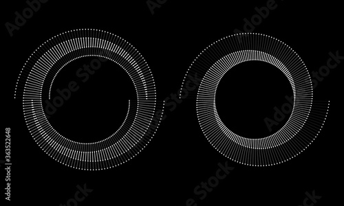 Spiral with gray lines different colors as dynamic abstract vector background or logo or icon