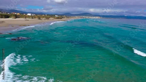 aerial view of Barreiros Beachs in Galicia Spain photo