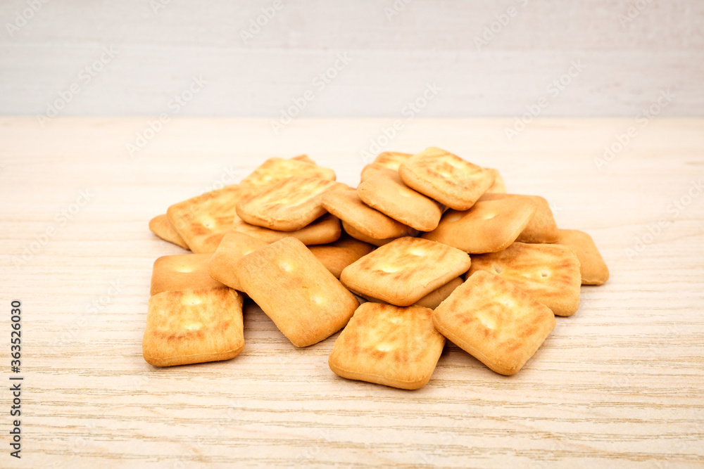 Small biscuit on white background