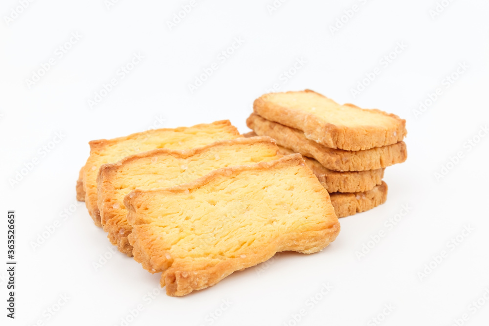 Puff pastry on white background Puff pastry on white background