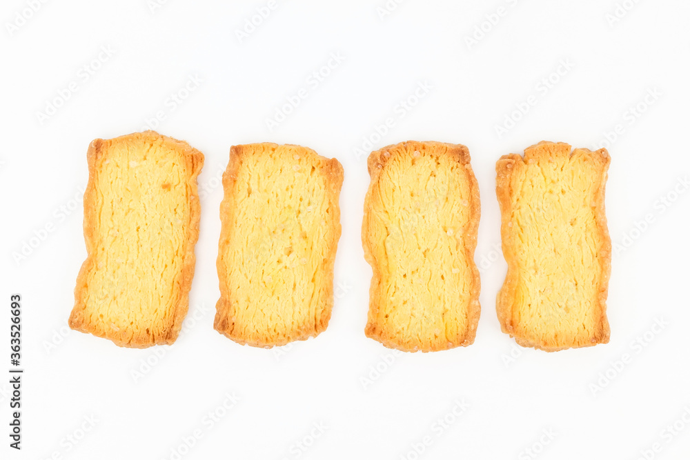Puff pastry on white background Puff pastry on white background