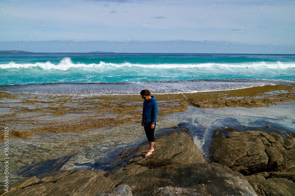 20s man at Eleven Mile Beach in Esperance WA Australia 20s man at Eleven Mile Beach in Esperance WA Australia