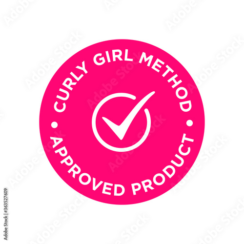 Curly Girl Method (CGM) approved product symbol. Pink icon for hair products.