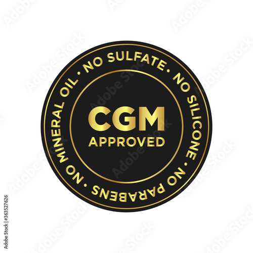 Curly Girl Method (CGM) approved product symbol. No sulfate, no silicone, no parabens, no mineral oil. Icon for hair products.