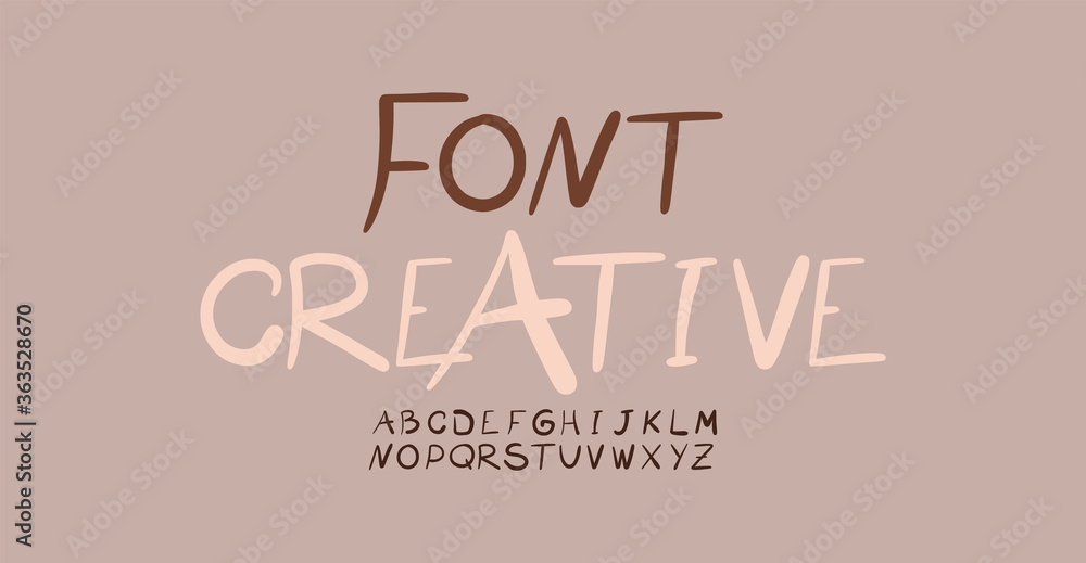 Hand drawn alphabet fonts. Typography doodle style creative font. Vector illustraion Hand drawn alphabet fonts. Typography doodle style creative font. Vector illustraion