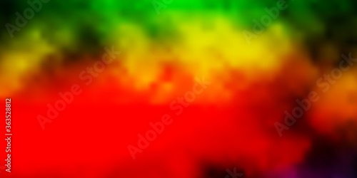 Dark Multicolor vector backdrop with cumulus. Illustration in abstract style with gradient clouds. Pattern for your commercials.