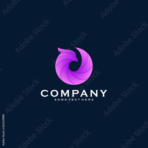 Phoenix and camera shutter logo template