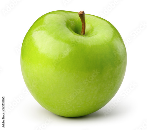 Green apple isolate. Apple on white background. Green appl with clipping path.