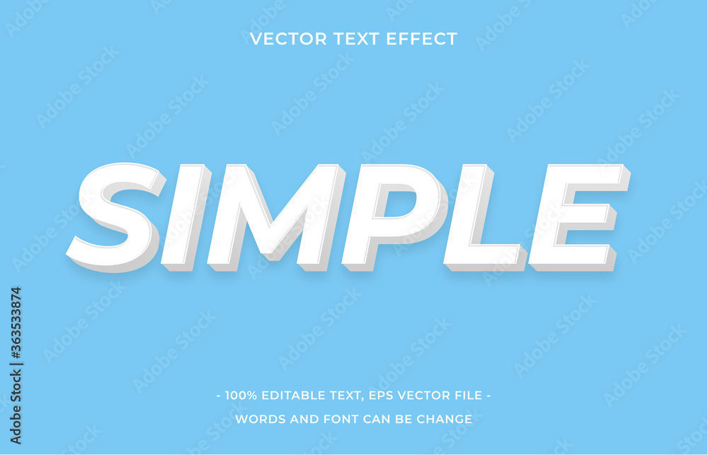 Simple editable text effect