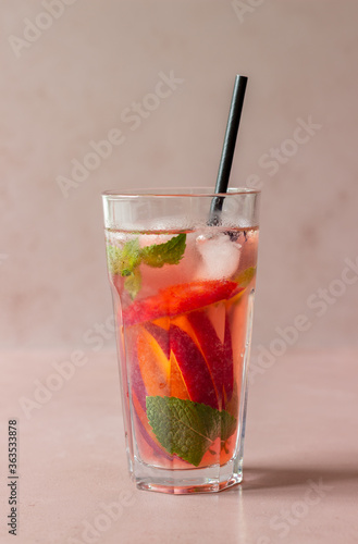 Wallpaper Mural Cold peach tea with mint. Cold drinks. Healthy eating. Vegetarian food. Torontodigital.ca