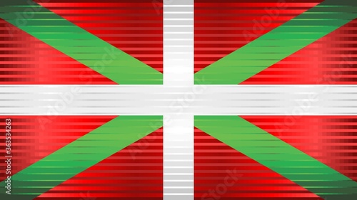 Shiny Grunge flag of the Basque - Illustration, Three dimensional flag of Basque