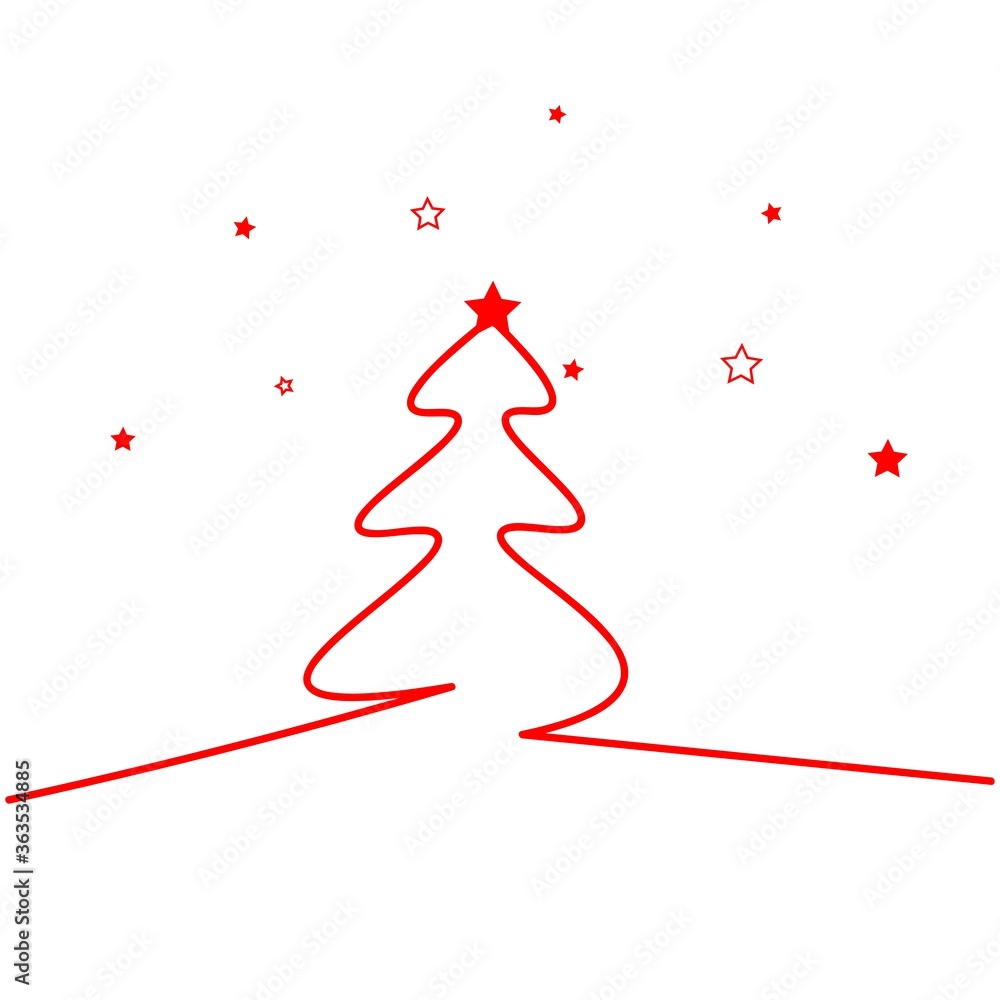 Christmas tree line icon, vector illustration Christmas tree line icon, vector illustration
