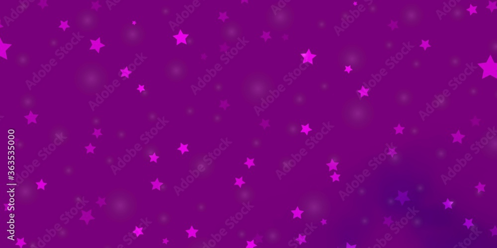 Light Pink vector template with neon stars. Colorful illustration in abstract style with gradient stars. Pattern for wrapping gifts.