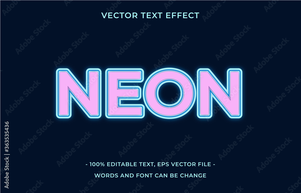 MobileNeon editable text effect