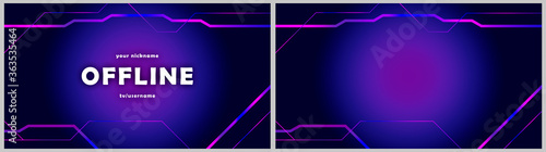 Quadro su tela Currently offline twitch overlay background 16:9 for stream