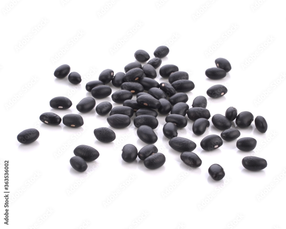 Black beans on white background Black beans on white background