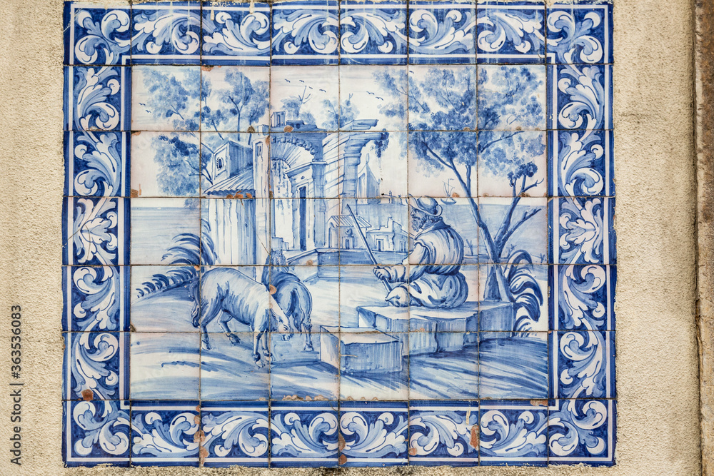 antique ceramic tile from europe