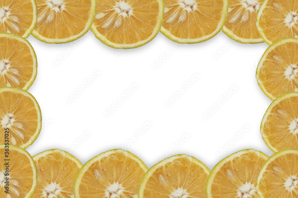 frame of orange slices frame of orange slices