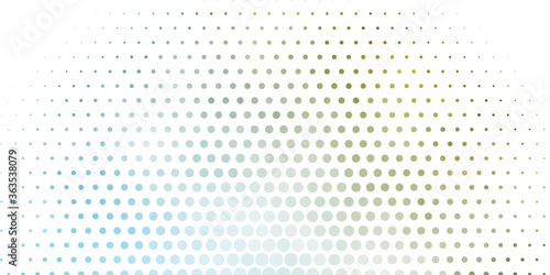 Light Blue  Yellow vector texture with disks. Illustration with set of shining colorful abstract spheres. Design for your commercials.