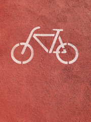 Keuken achterwand Rood Fietspad symbool op asfalt  © AdriaVidal