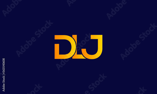 Alphabet letter icon symbol monogram logo DLJ