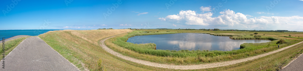 Beach and bikeway in Kamperland Noord-Beveland in the state of Zeeland Netherlands