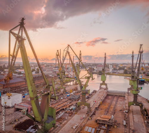 port cranes in gdansk 