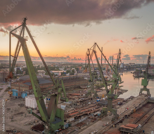 port cranes in gdansk 