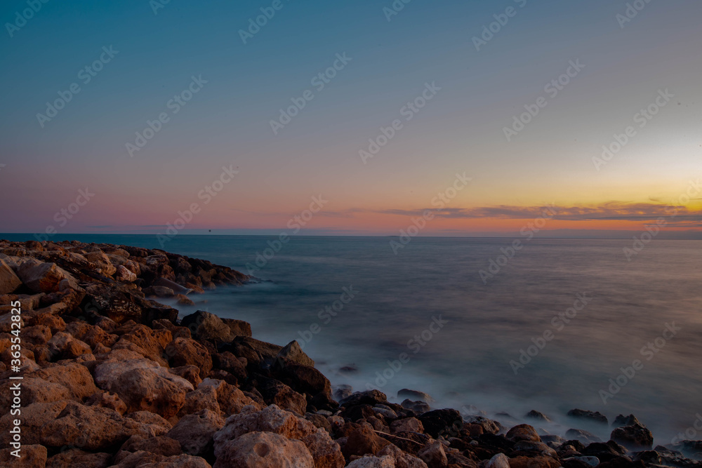 Sea view Cyprus golden hour vanilla sky  