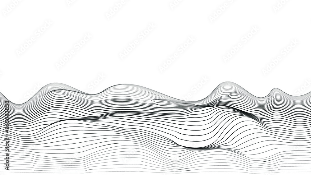 Abstract flow lines background . Fluid wavy shape .Striped linear ...