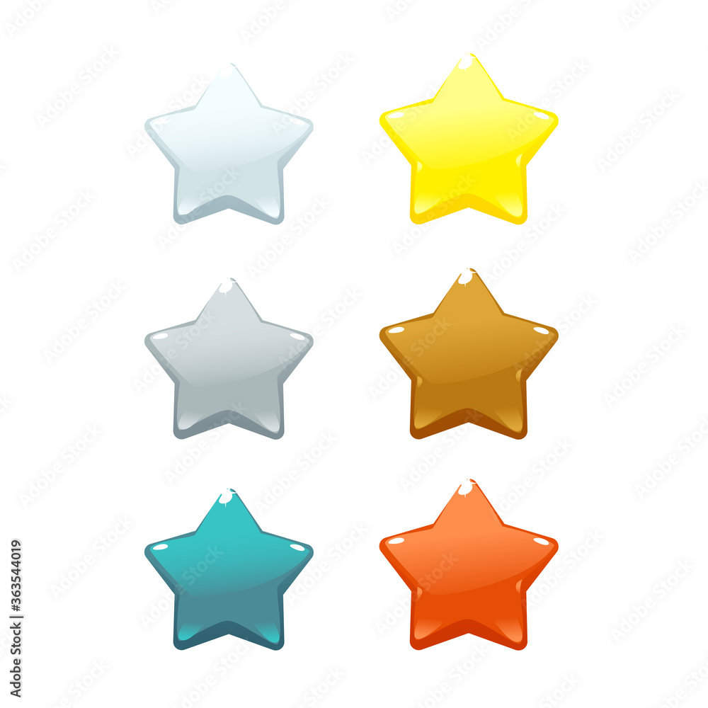 set of colored volume stars set of colored volume stars