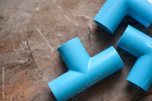 Close up photo of Blue PVC Pipes