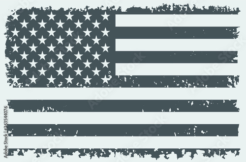 Grunge black and white usa flag