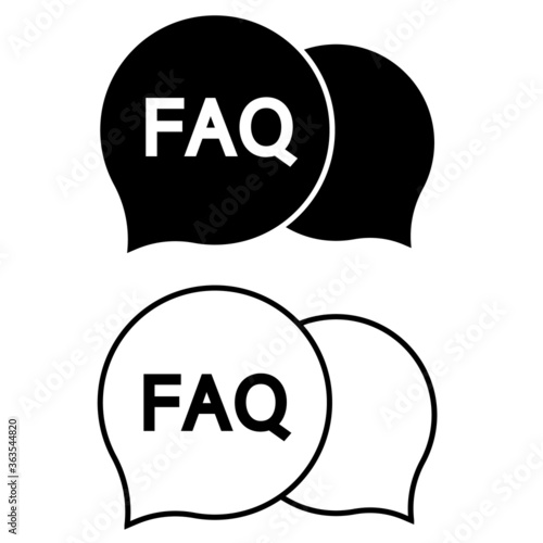 Frequently asked questions vector icon. FAQ illustration sign. Computer with question symbol.