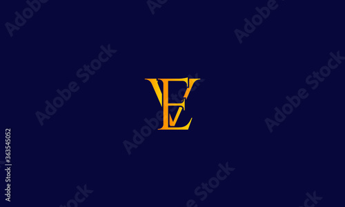 Alphabet letter icon symbol monogram logo VE  EV