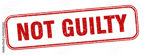 not guilty stamp. not guilty square grunge sign. label