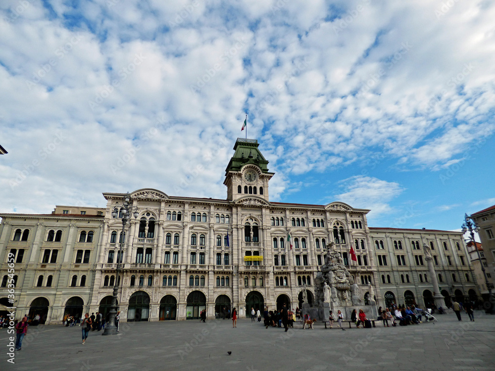 Fototapeta premium Italy, Trieste, the main square and the town hall