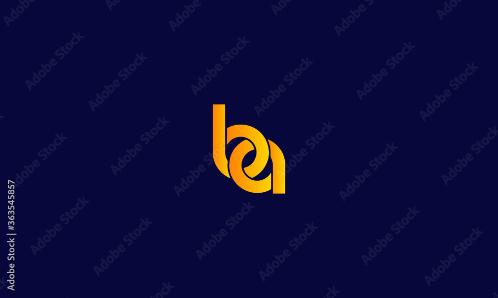 Alphabet letter icon symbol monogram logo BA Alphabet letter icon symbol monogram logo BA