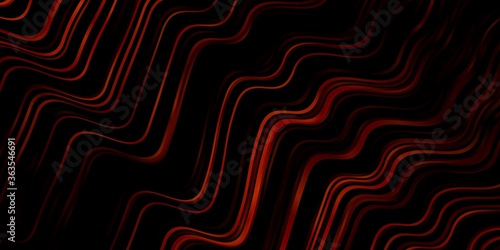 Dark Orange vector background with bent lines. Colorful illustration, which consists of curves. Best design for your ad, poster, banner.