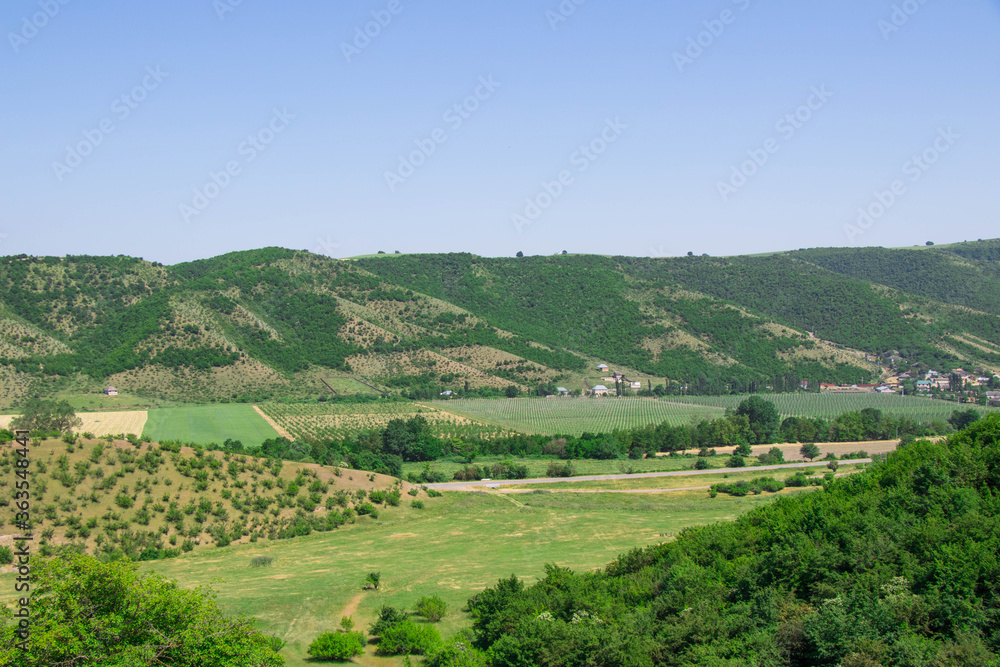 Village landscape from Azerbaijan. Ismailli region of Azerbaijan. Beautiful nature of Azerbaijan