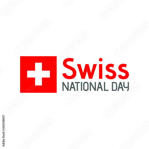 Vector illustration on the theme of Swiss National Day on August 1. Decorated with a Swiss flag.