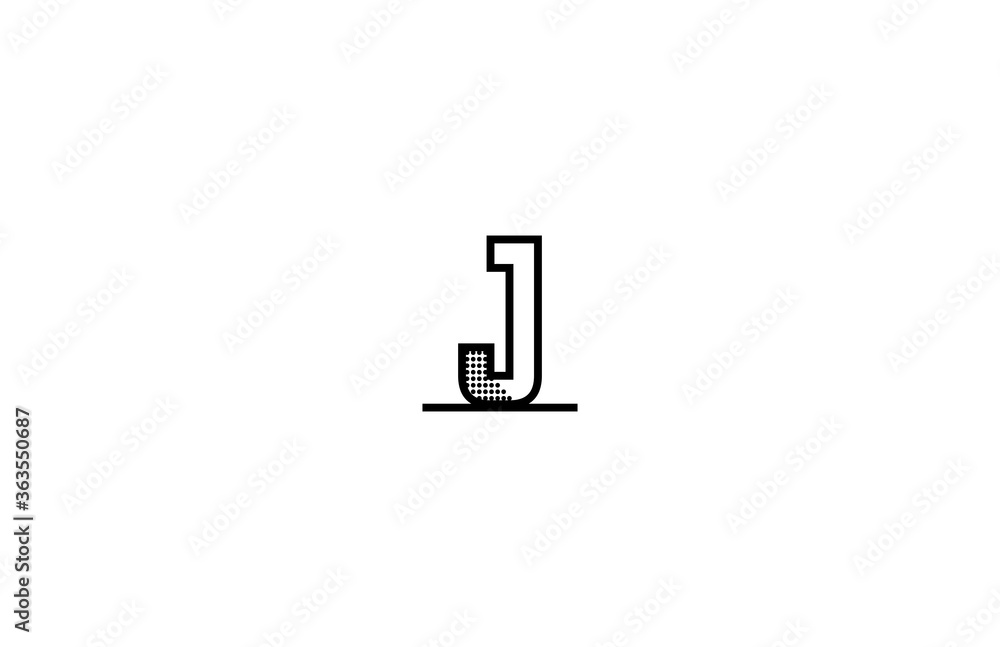 J Letter Monogram Line Dots Shadow Logotype