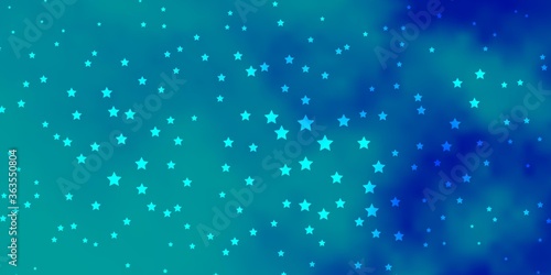Dark BLUE vector pattern with abstract stars. Shining colorful illustration with small and big stars. Pattern for websites, landing pages.