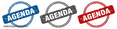 agenda stamp. agenda sign. agenda label set