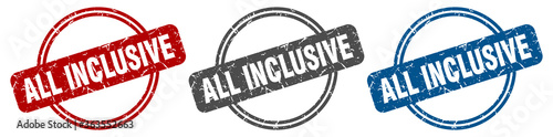 all inclusive stamp. all inclusive sign. all inclusive label set