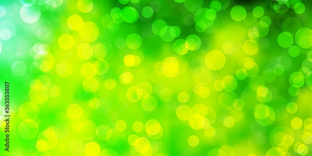 Light Green, Yellow vector backdrop with dots. Light Green, Yellow vector backdrop with dots.