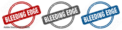 bleeding edge stamp. bleeding edge sign. bleeding edge label set