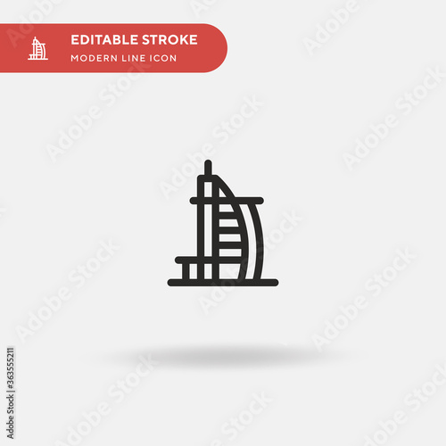 Fotografie, Obraz Burj Al Arab Simple vector icon