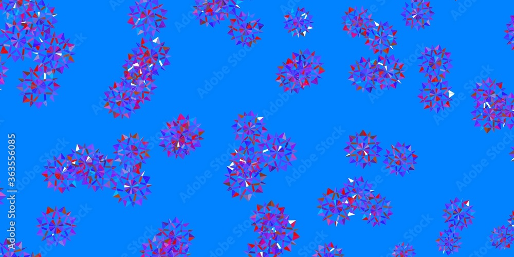 Light Blue, Yellow vector texture with bright snowflakes.