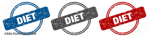 diet stamp. diet sign. diet label set